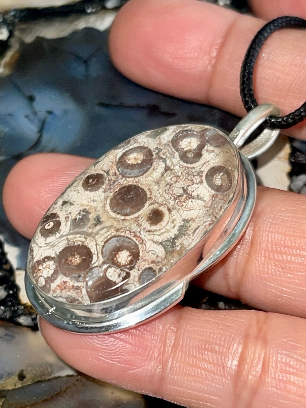 Bird’s Eye Rhyolite Crystal Jasper Pendant 2 1/4”